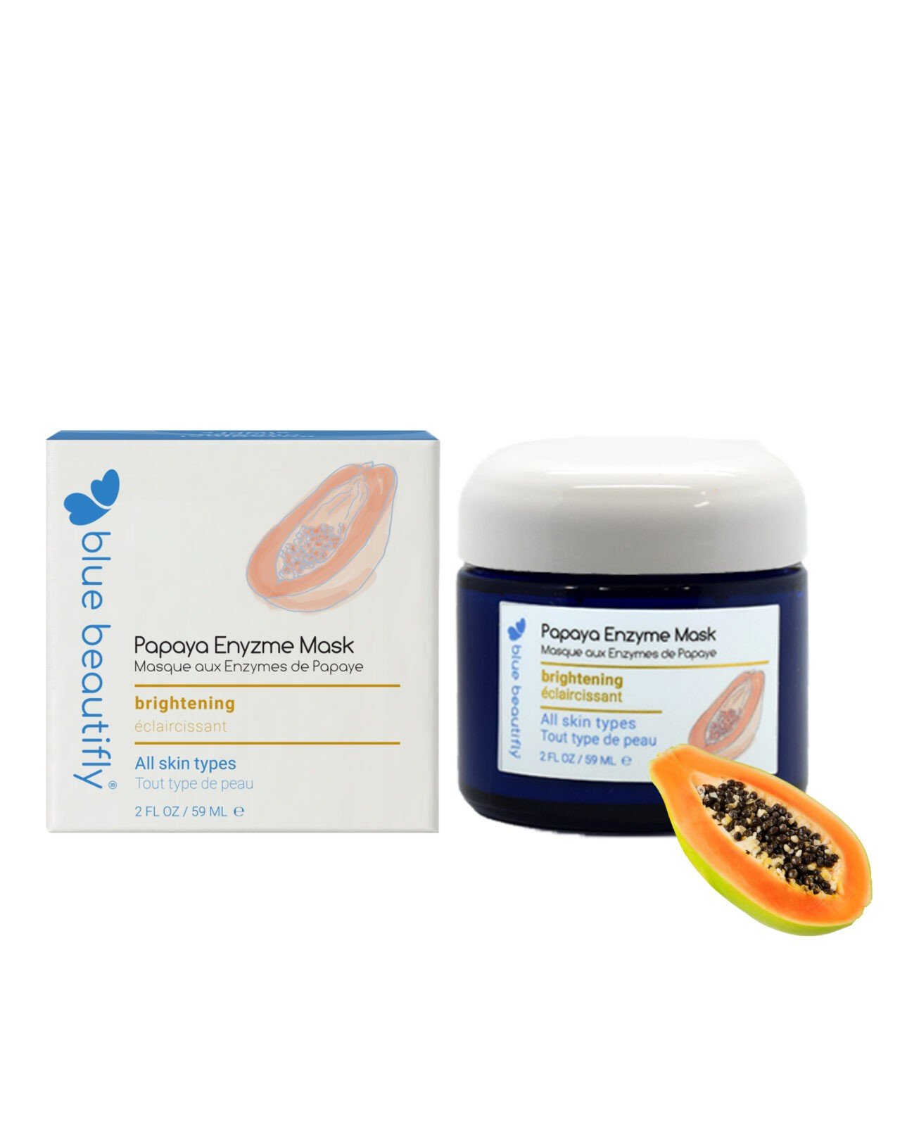 Papaya enzyme mask blue beautifly