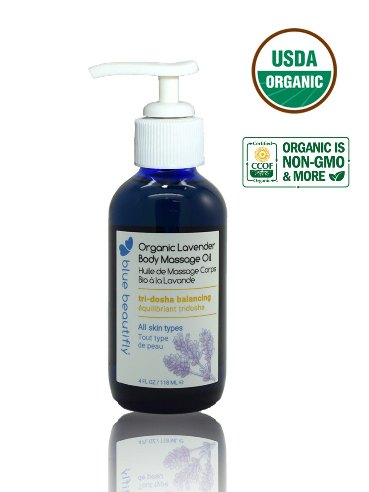 Organic Lavender Body Massage Oil Blue Beautifly