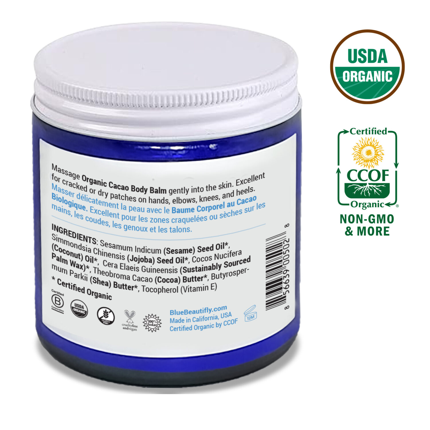 Blue Beautifly Organic Cacao Body Balm