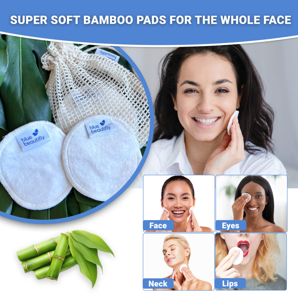 Bamboo Face Pads Blue Beautifly