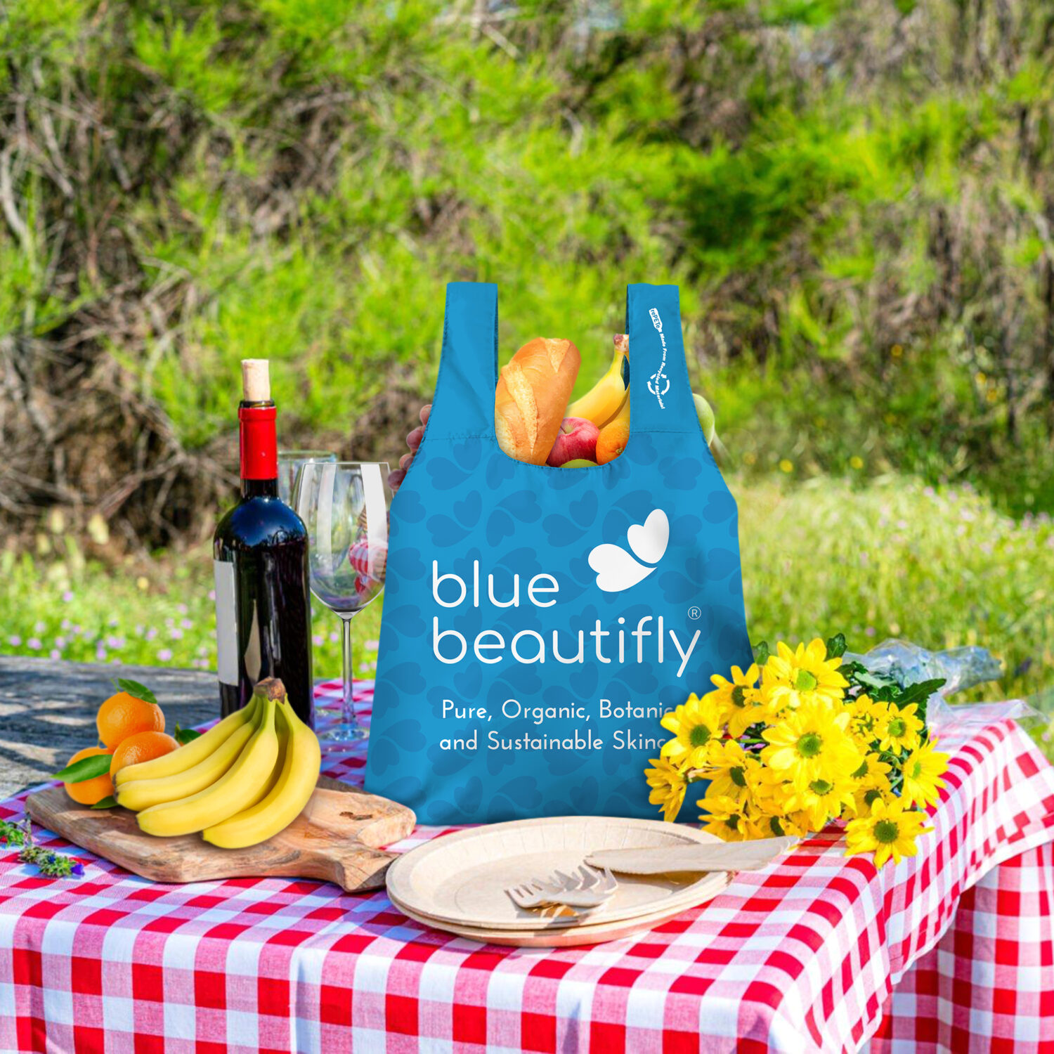 Blue Beautifly forever tote bag