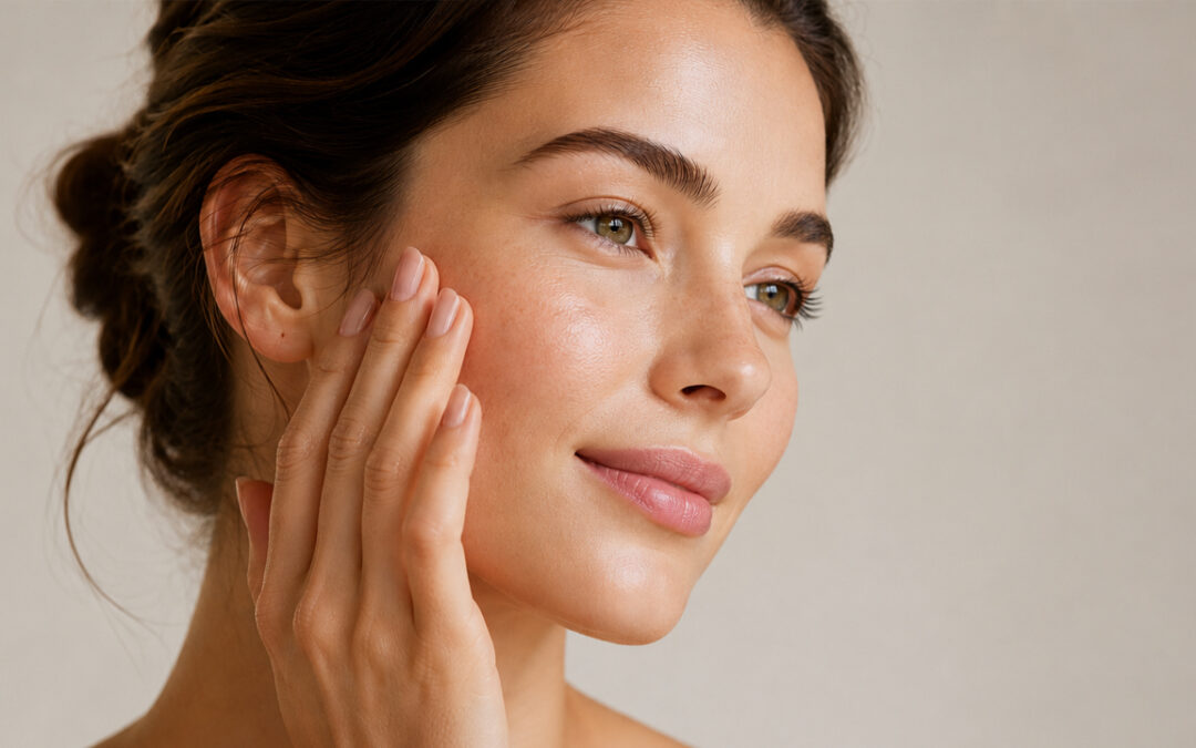 Beautiful model with good Skin microbiome